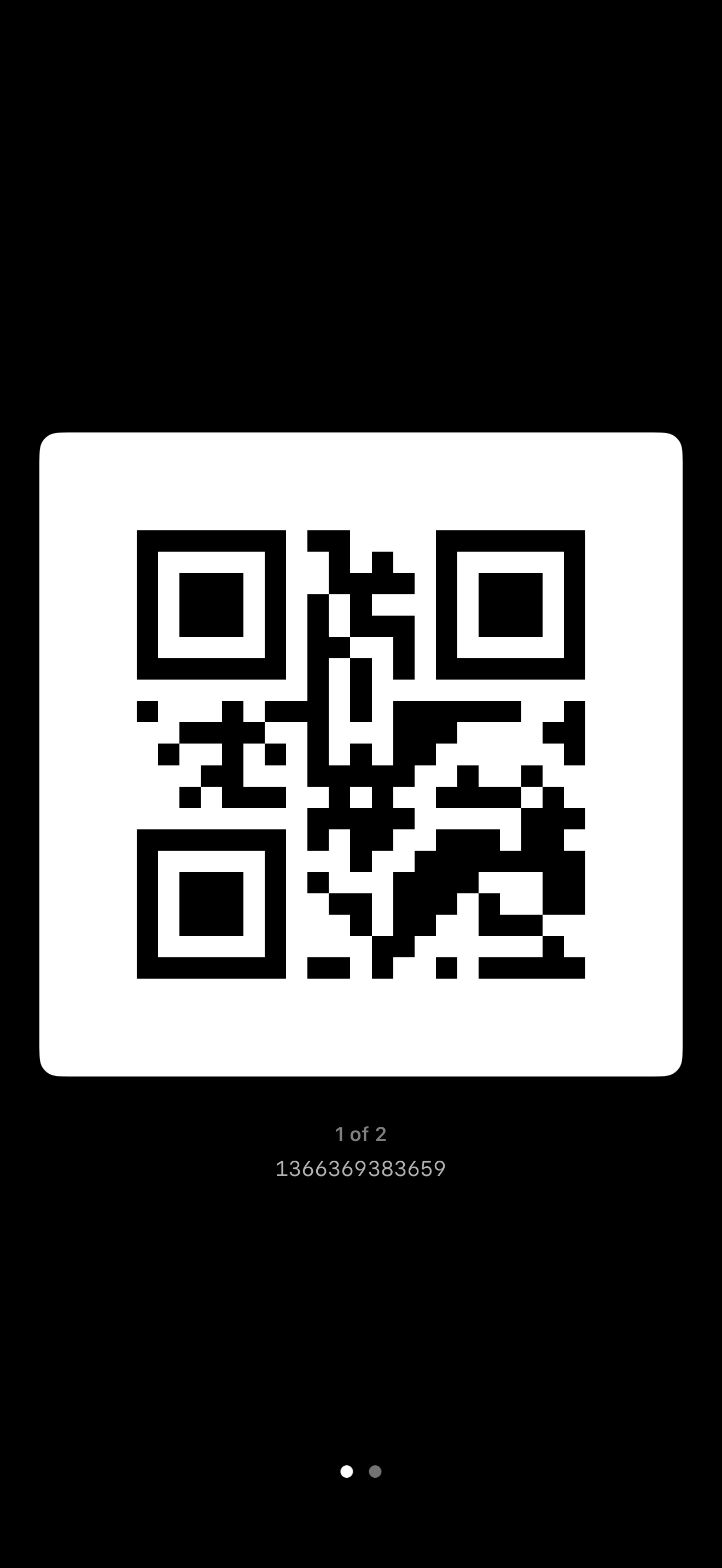 A QR code shown full-screen and bright, ready to scan at the gate